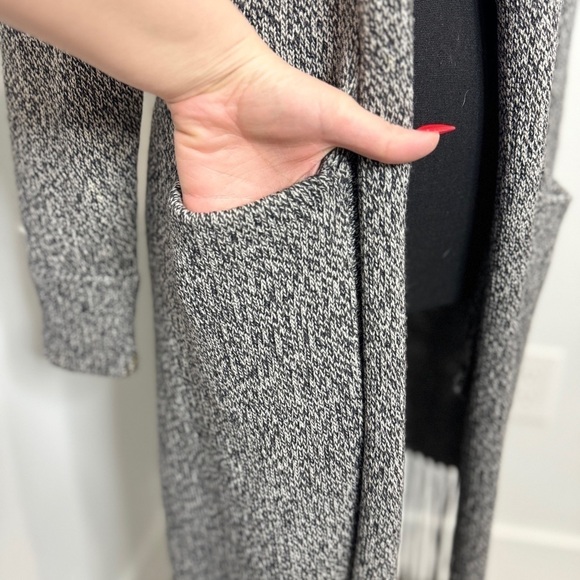 W By Worth Heather Long Sleeve Front Open 100% Wool Cardigan with Pockets (P) - Picture 6 of 9